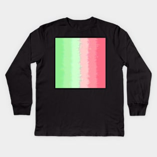 Pencil Strokes Of Greens and Pinks Kids Long Sleeve T-Shirt